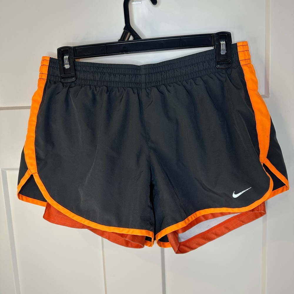 Nike Dri-FIT Black Orange 2-in-1 Running Shorts‎ Lined Size M